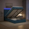 Otmana lova su matracsu ir LED Tamsi mėlyna 120 x 190 cm