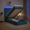 Otmana lova su matracsu ir LED Tamsi mėlyna 100 x 200 cm