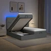 Otmana lova su matracsu ir LED Tamsiai pilka 160 x 200 cm