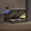 Otmana lova su matracsu ir LED Tamsiai pilka 200 x 200 cm