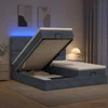 Otmana lova su matracsu ir LED Tamsiai pilka 160 x 200 cm