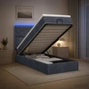 Otmana lova su matracsu ir LED Tamsiai pilka 100 x 200 cm