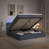Otmana lova su matracsu ir LED Tamsiai pilka 180 x 200 cm