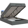 Otmana lova su matracsu ir LED Tamsiai pilka 120 x 190 cm