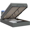 Otmana lova su matracsu ir LED Tamsiai pilka 120 x 190 cm