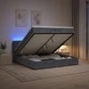 Otmana lova su matracsu ir LED Tamsiai pilka 200 x 200 cm