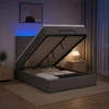 Otmana lova su matracsu ir LED Tamsiai pilka 120 x 190 cm
