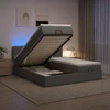 Otmana lova su matracsu ir LED Tamsiai pilka 200 x 200 cm