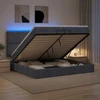 Otmana lova su matracsu ir LED Tamsiai pilka 200 x 200 cm