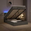 Otmana lova su matracsu ir LED Tamsiai pilka 120 x 190 cm