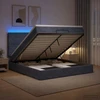 Otmana lova su matracsu ir LED Tamsiai pilka 180 x 200 cm