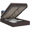 Otmana lova su matracsu ir LED Tamsiai rudas 120 x 190 cm