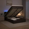 Otmana lova su matracsu ir LED Tamsiai rudas 120 x 200 cm