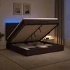 Otmana lova su matracsu ir LED Tamsiai rudas 140 x 200 cm
