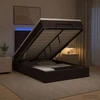 Otmana lova su matracsu ir LED Tamsiai rudas 120 x 200 cm