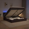 Otmana lova su matracsu ir LED Tamsiai rudas 200 x 200 cm
