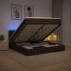 Otmana lova su matracsu ir LED Tamsiai rudas 140 x 200 cm