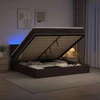 Otmana lova su matracsu ir LED Tamsiai rudas 160 x 200 cm