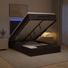 Otmana lova su matracsu ir LED Tamsiai rudas 120 x 190 cm