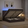 Otmana lova su matracsu ir LED Tamsiai rudas 160 x 200 cm