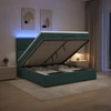 Otmana lova su matracsu ir LED Tamsiai žalia 180 x 200 cm