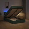 Otmana lova su matracsu ir LED Tamsiai žalia 120 x 200 cm