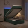 Otmana lova su matracsu ir LED Tamsiai žalia 100 x 200 cm
