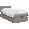 Otmana lova su matracsu ir LED Taupe 100 x 200 cm Audinys