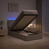 Otmana lova su matracsu ir LED Taupe 100 x 200 cm Audinys