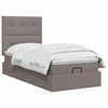 Otmana lova su matracsu ir LED Taupe 100 x 200 cm Audinys