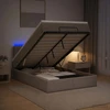Otmana lova su matracsu ir LED Taupe 120 x 190 cm Audinys