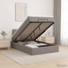Otmana lova su matracsu ir LED Taupe 120 x 190 cm Audinys