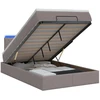 Otmana lova su matracsu ir LED Taupe 120 x 190 cm Audinys