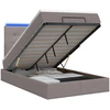 Otmana lova su matracsu ir LED Taupe 120 x 200 cm Audinys