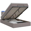 Otmana lova su matracsu ir LED Taupe 120 x 190 cm Audinys