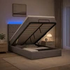 Otmana lova su matracsu ir LED Taupe 120 x 190 cm Audinys