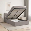 Otmana lova su matracsu ir LED Taupe 120 x 200 cm Audinys