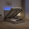 Otmana lova su matracsu ir LED Taupe 120 x 200 cm Audinys