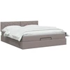 Otmana lova su matracsu ir LED Taupe 140 x 190 cm Audinys