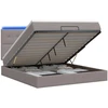 Otmana lova su matracsu ir LED Taupe 140 x 190 cm Audinys