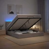 Otmana lova su matracsu ir LED Taupe 140 x 200 cm Audinys