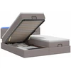 Otmana lova su matracsu ir LED Taupe 160 x 200 cm Audinys