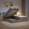 Otmana lova su matracsu ir LED Taupe 160 x 200 cm Audinys