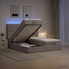 Otmana lova su matracsu ir LED Taupe 160 x 200 cm Audinys