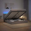 Otmana lova su matracsu ir LED Taupe 160 x 200 cm Audinys