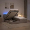 Otmana lova su matracsu ir LED Taupe 160 x 200 cm Audinys