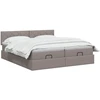 Otmana lova su matracsu ir LED Taupe 160 x 200 cm Audinys
