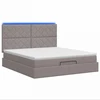 Otmana lova su matracsu ir LED Taupe 180 x 200 cm Audinys