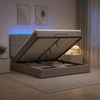 Otmana lova su matracsu ir LED Taupe 180 x 200 cm Audinys