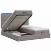 Otmana lova su matracsu ir LED Taupe 180 x 200 cm Audinys